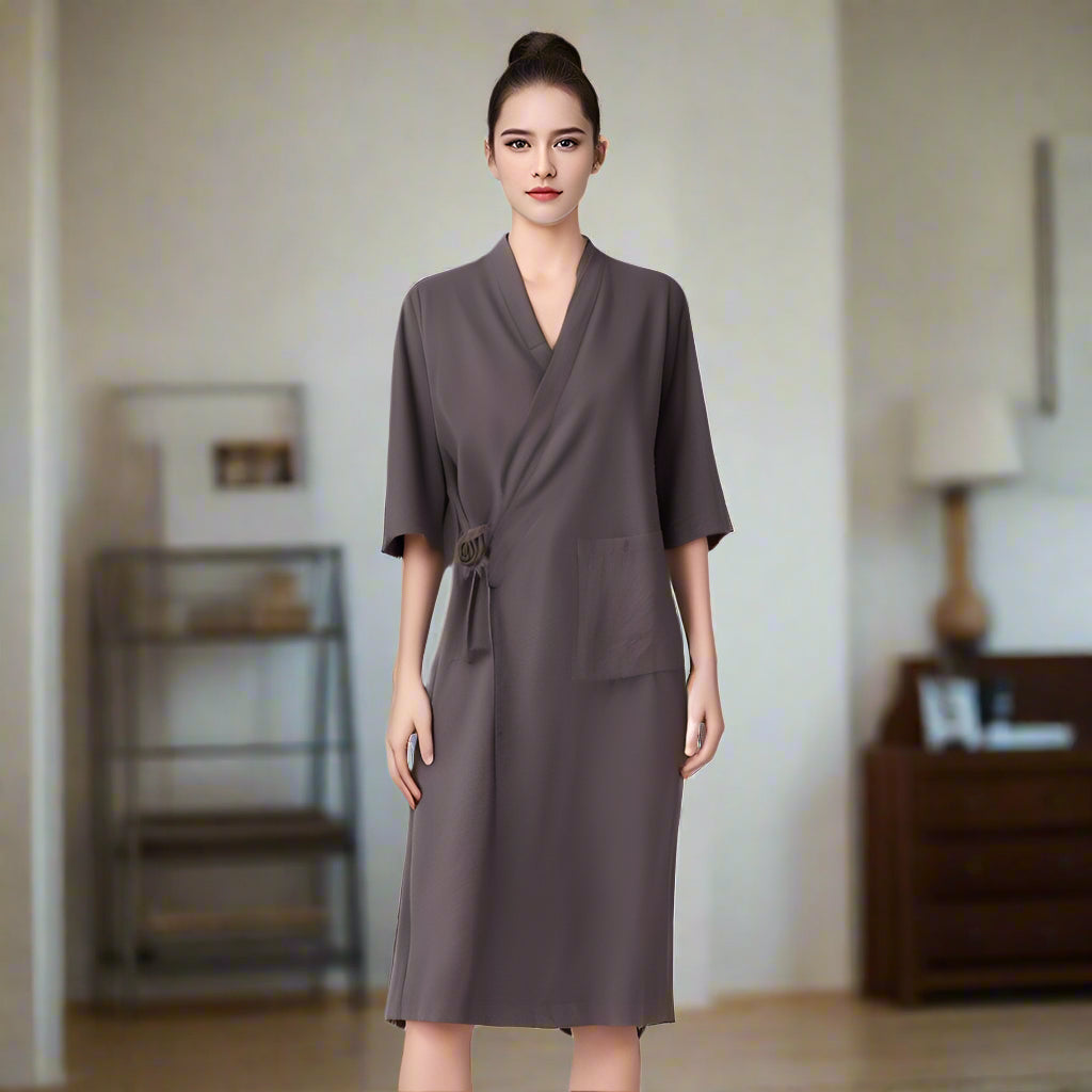 Robe Kimono d’Été Léger Gris femme