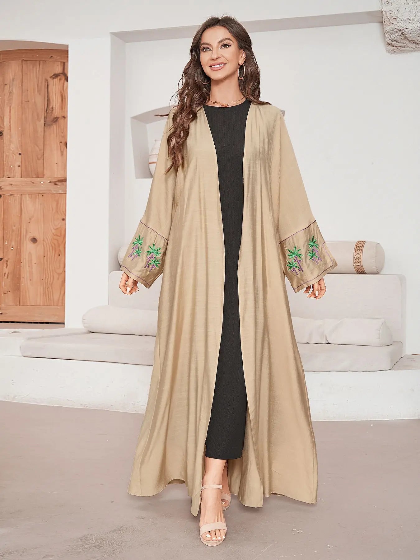 Abaya Kimono Femme Beige léger