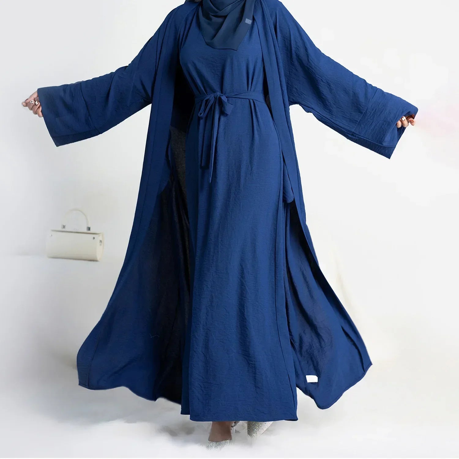 Abaya Kimono et Robe Navy Blue fluide
