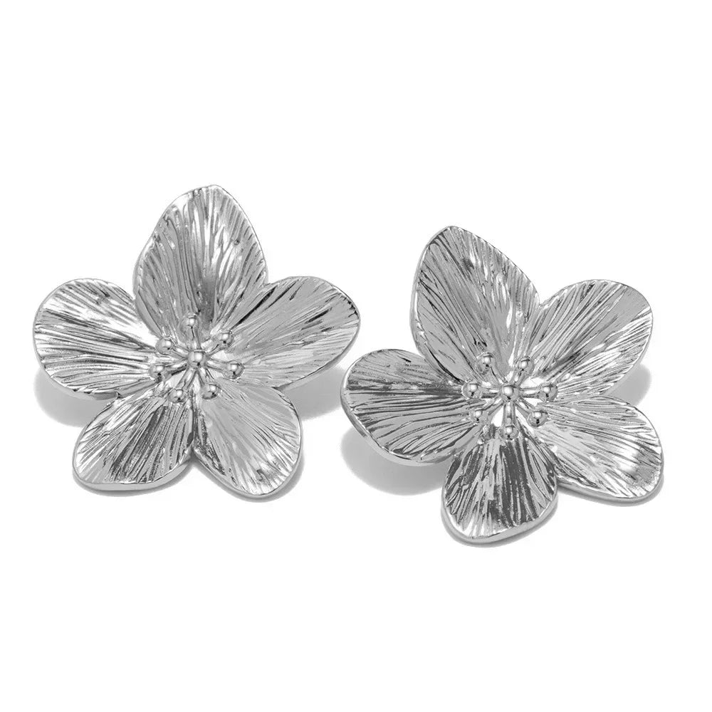 Boucles d’Oreilles Fleur Vintage Argenté