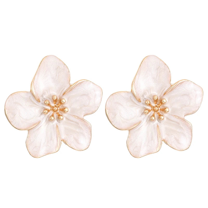 Boucles d’Oreilles Fleur Vintage Blanc