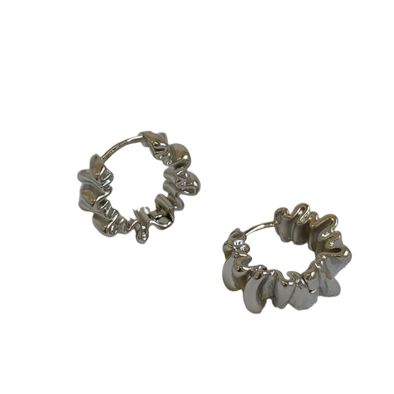 Boucles d’Oreilles Ondulées Argenté
