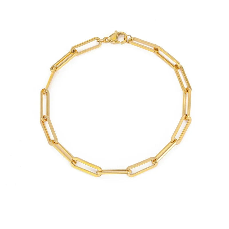 Bracelet Chaîne Trombone Doré