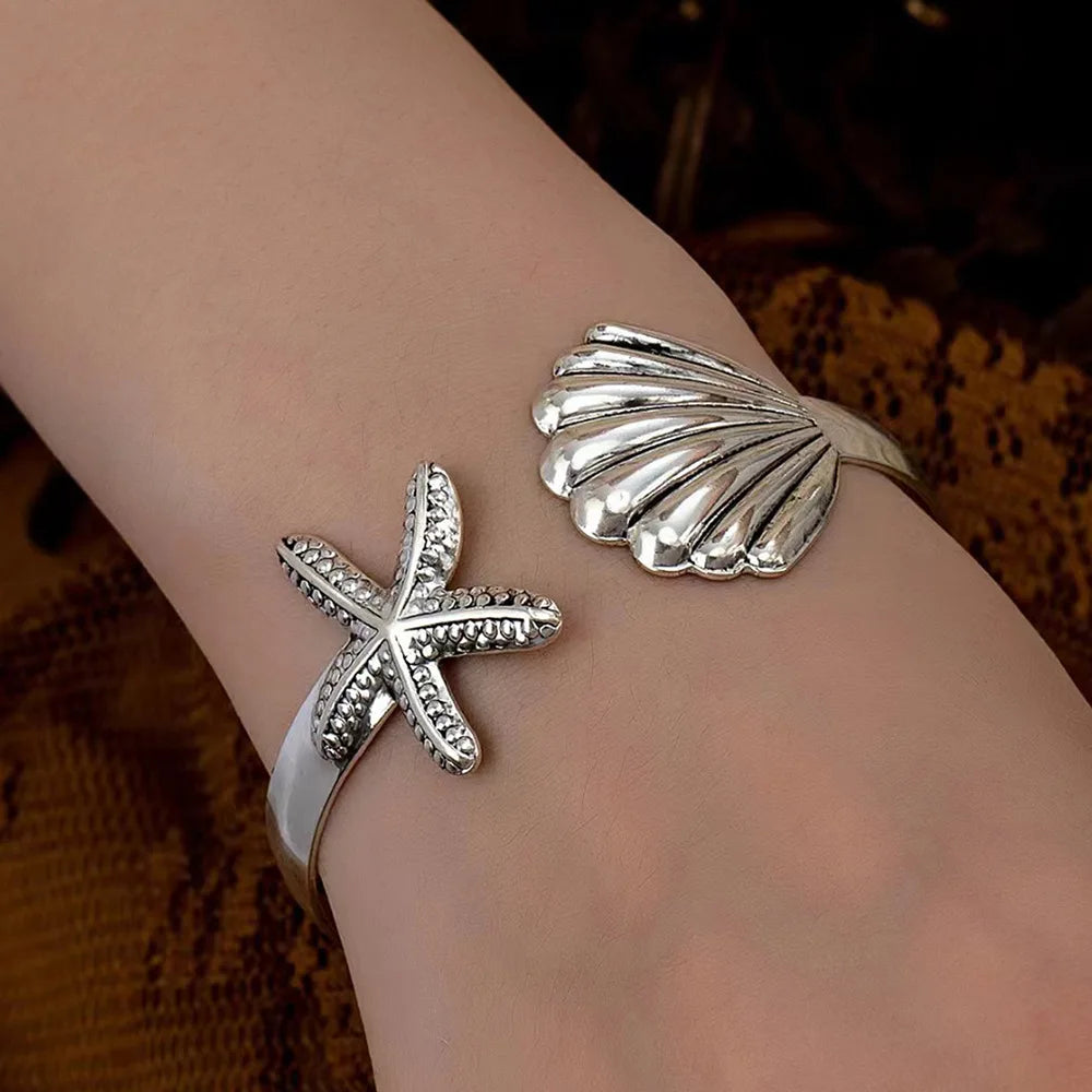 Bracelet Coquillage Etoile de Mer Argenté