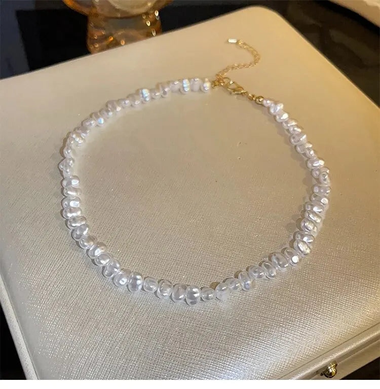 Chaîne de Perles Irrégulières Blanc