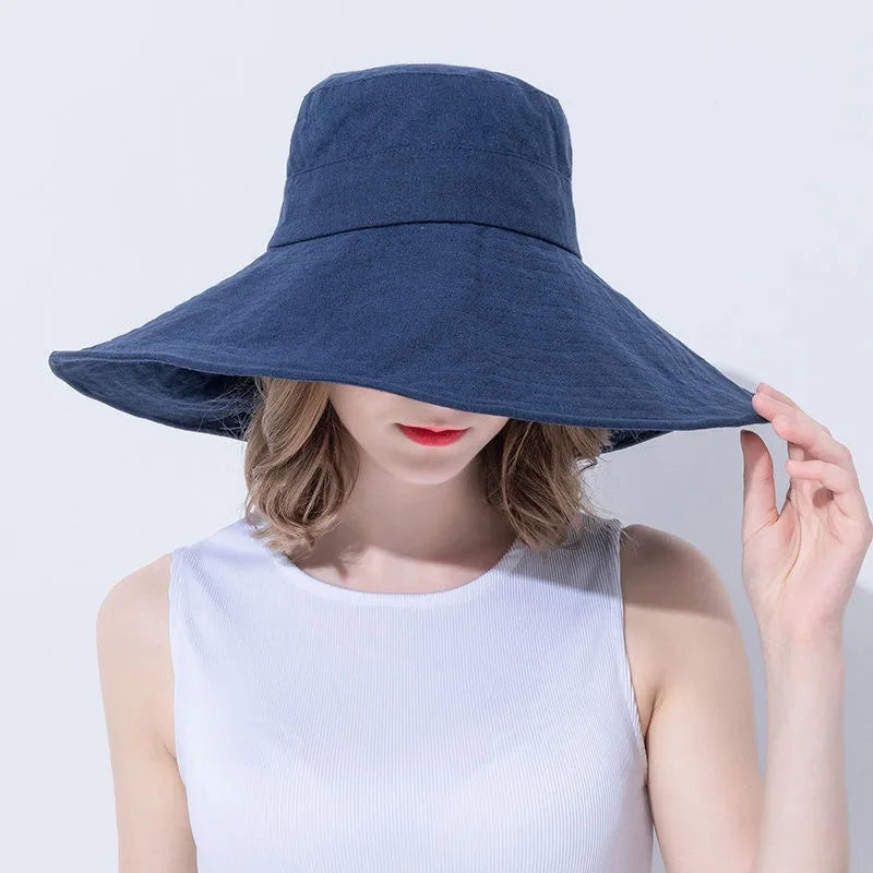 Chapeau Femme Large Bord Bleu foncé