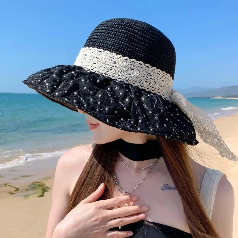 Chapeau Stylé à Dentelles Noir