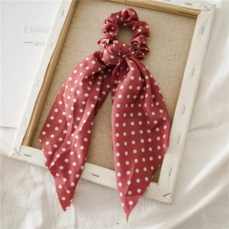 Chouchou Foulard à Pois Rose