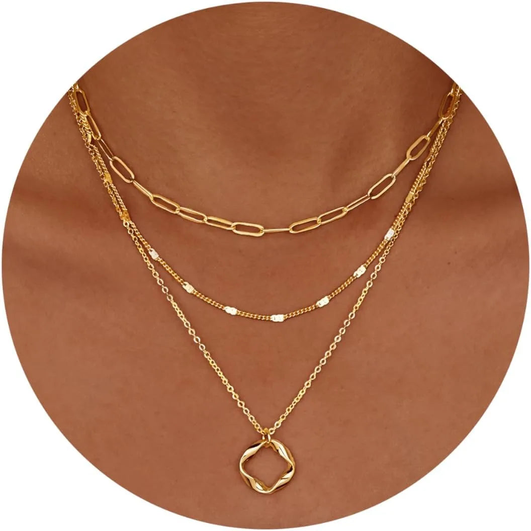 Collier Triple Chaîne Tendance