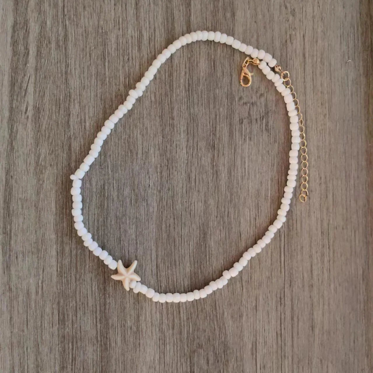 Collier de Perles Etoile de Mer Blanc