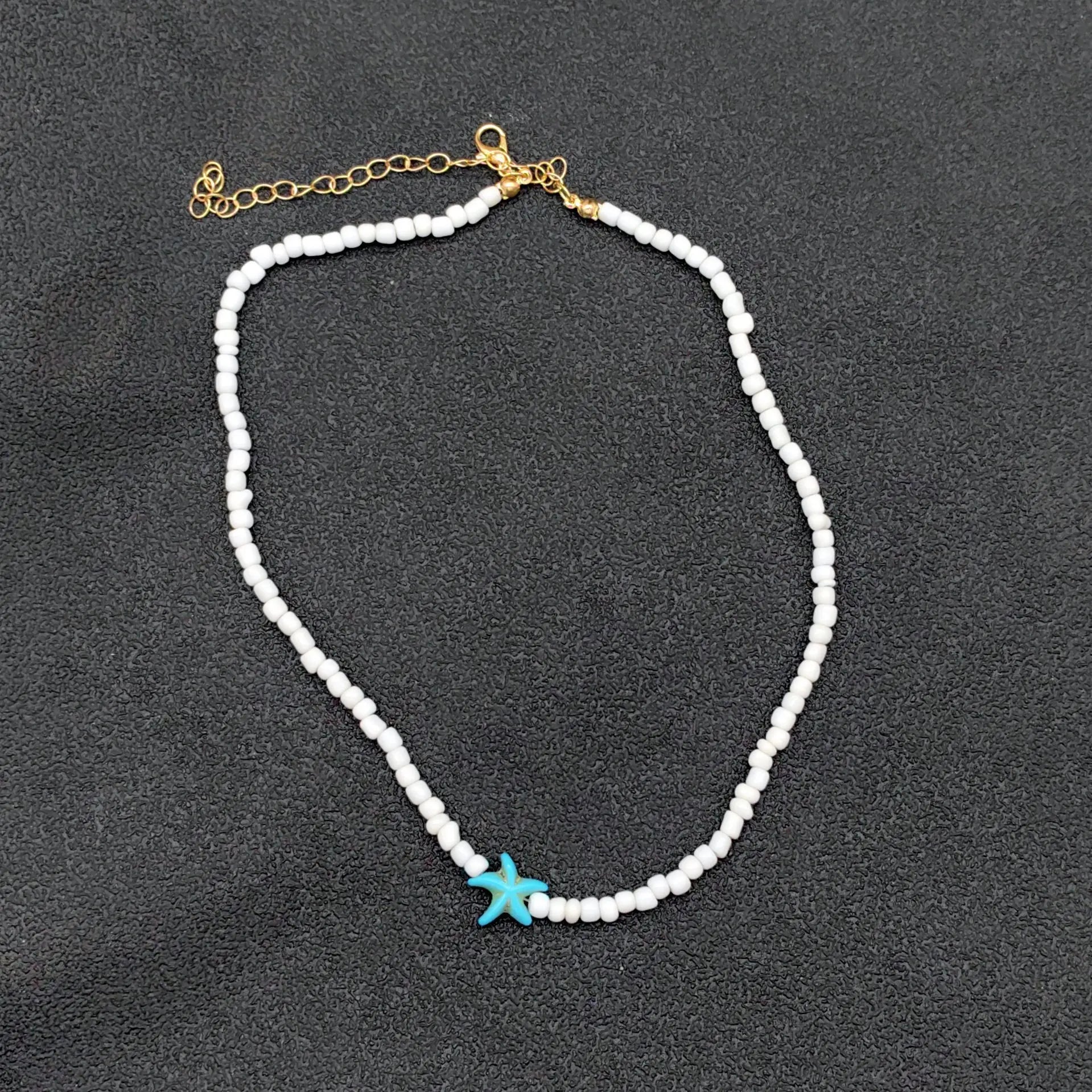 Collier de Perles Etoile de Mer Bleu