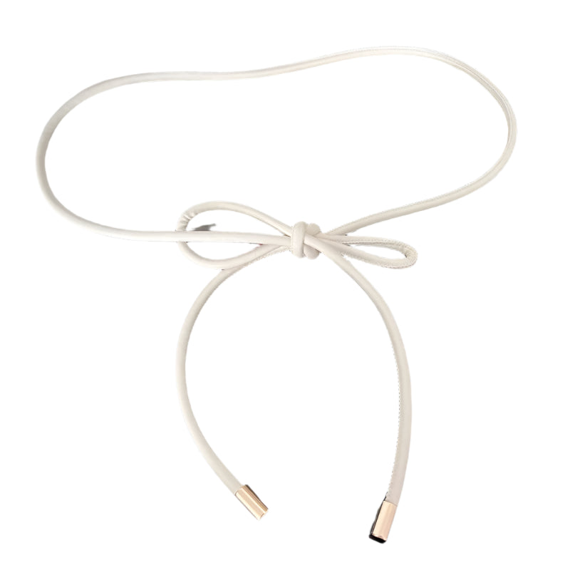 Corde de Taille en Cuir Blanc