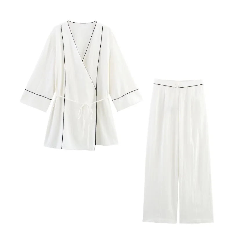 Ensemble Kimono Blanc Léger Estival Génial