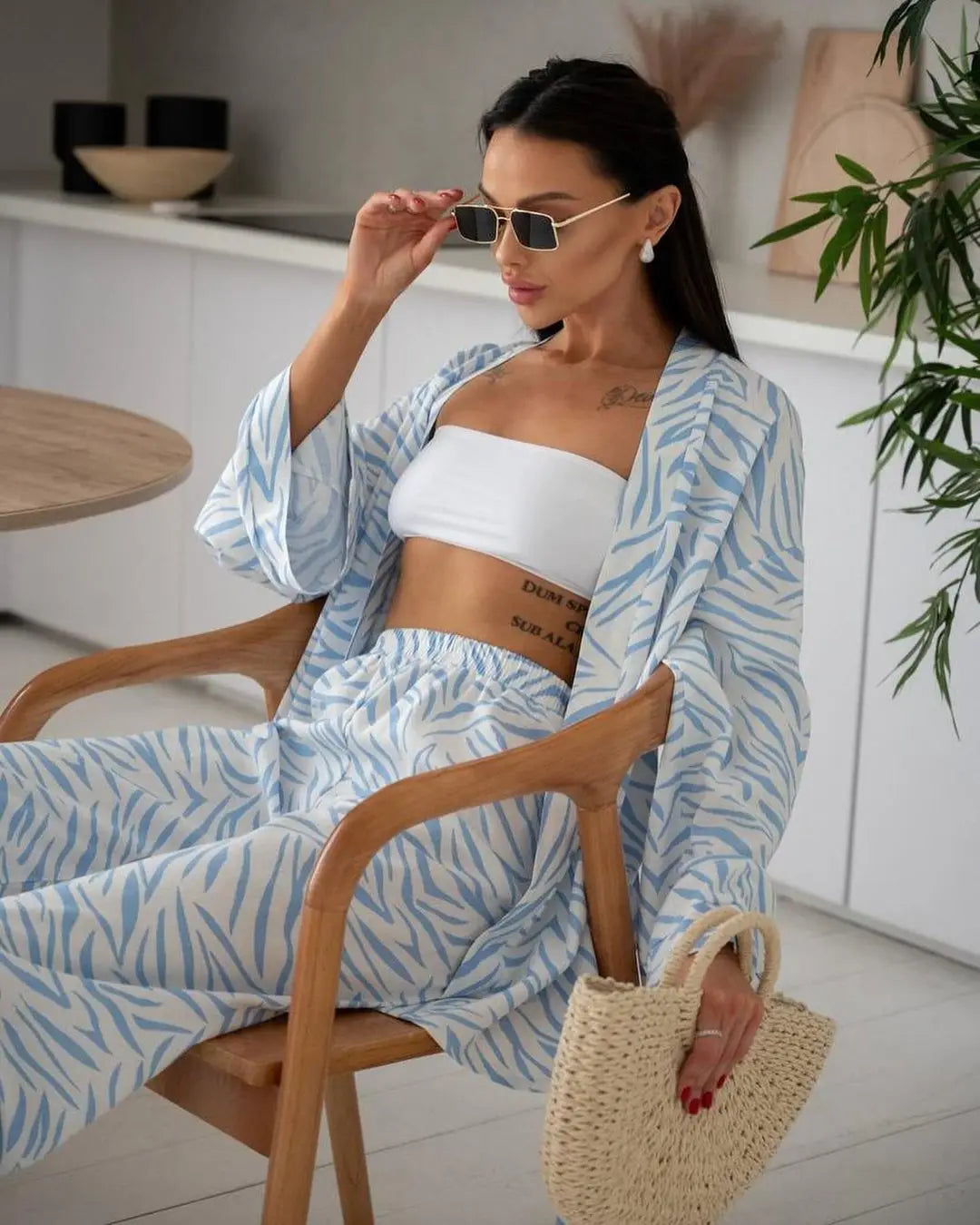 Ensemble Kimono Bleu Ciel