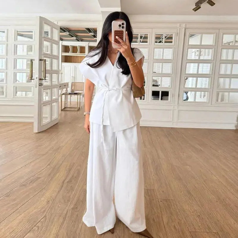 Ensemble Kimono Gilet Blanc Léger