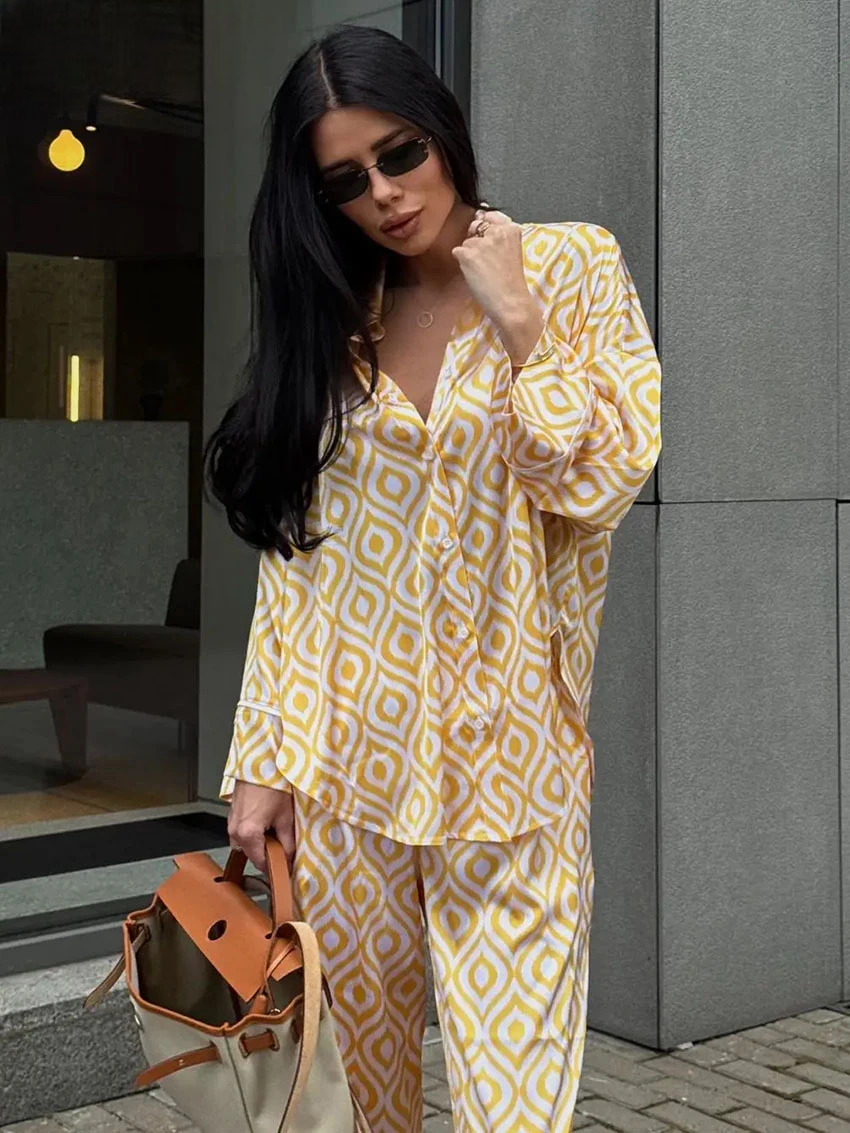 Ensemble Kimono Jaune Décontracté