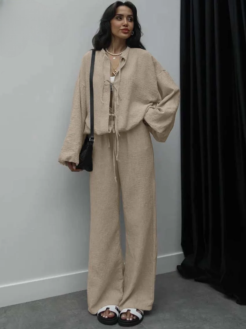 Ensemble Kimono Kaki Ample