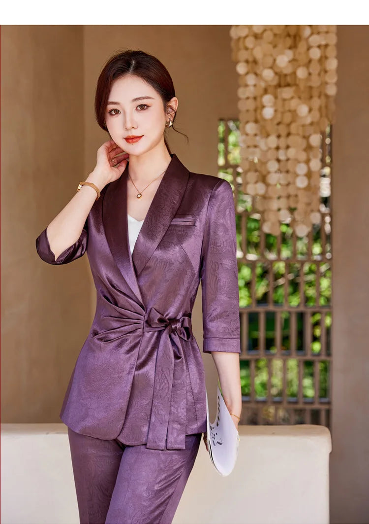 Ensemble Kimono Mauve Satiné Stylé