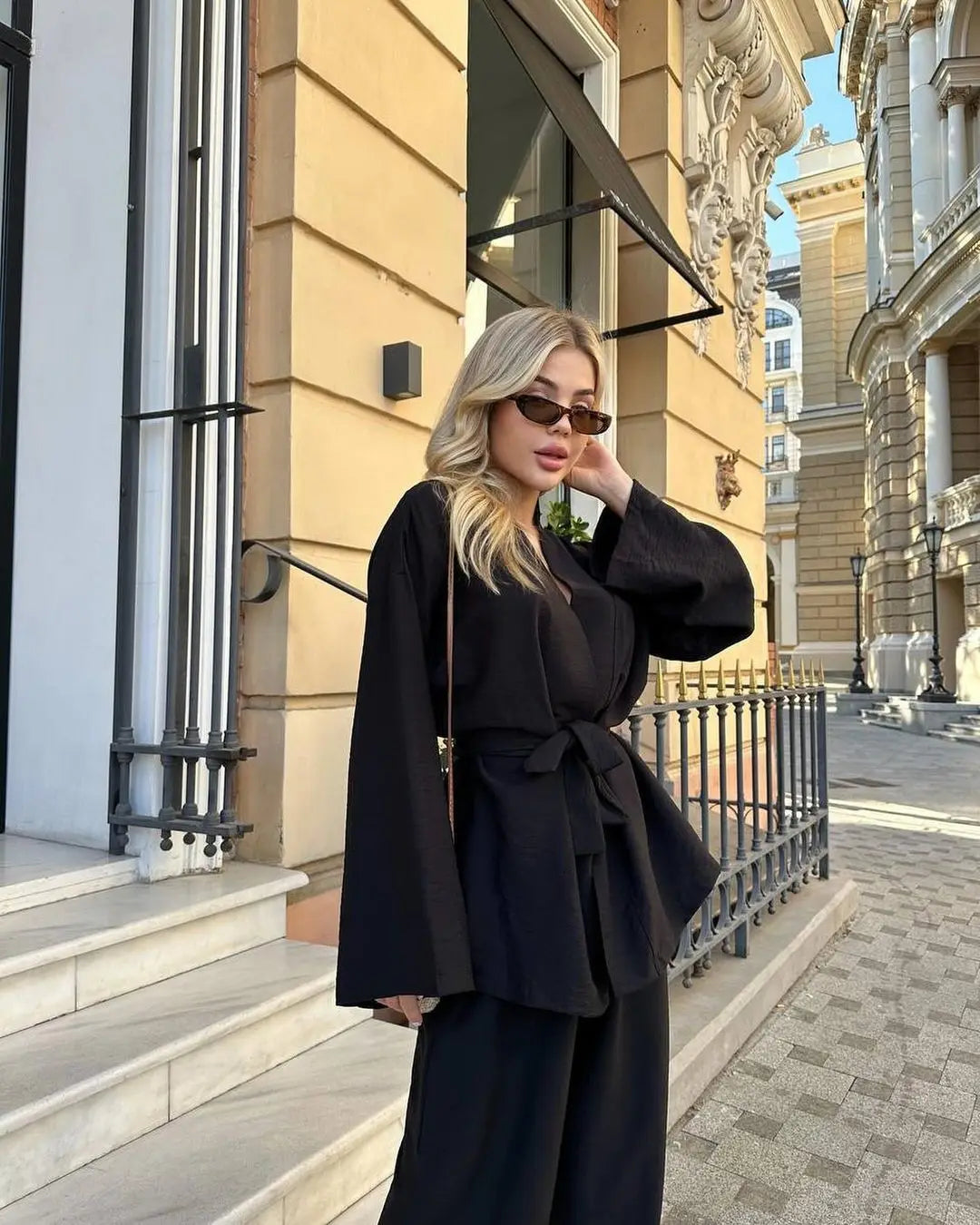 Ensemble Kimono Noir Ample Chic
