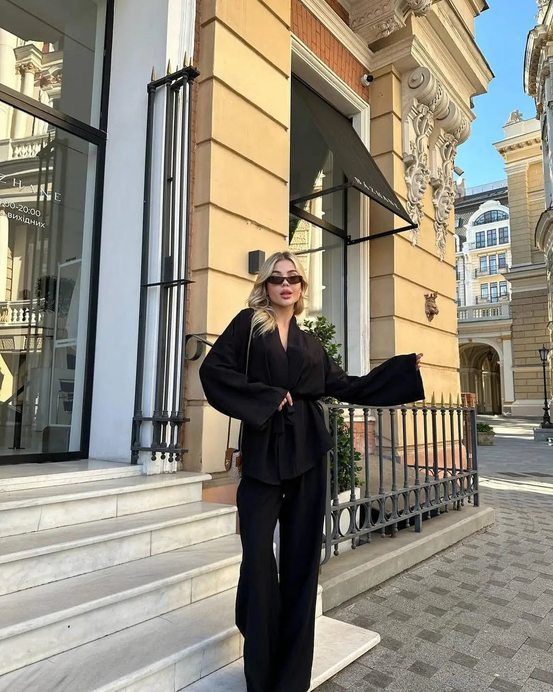 Ensemble Kimono Noir Ample Chic Stylé