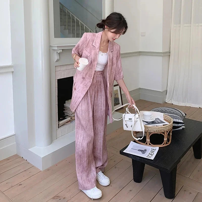 Ensemble Kimono Rose Large à Manches Courtes Confortable