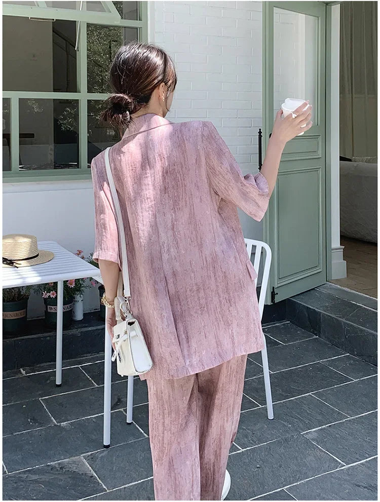 Ensemble Kimono Rose Large à Manches Courtes Léger