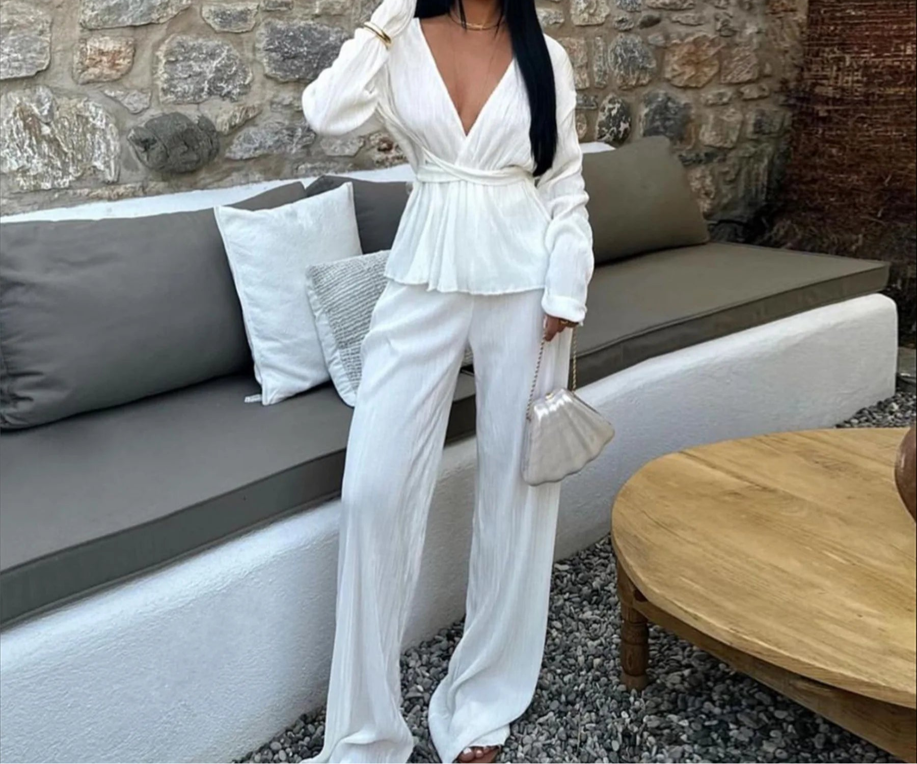 Ensemble Kimono Sexy Épuré Blanc