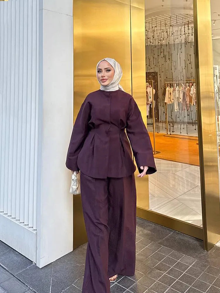 Ensemble Kimono Violet Uni Léger