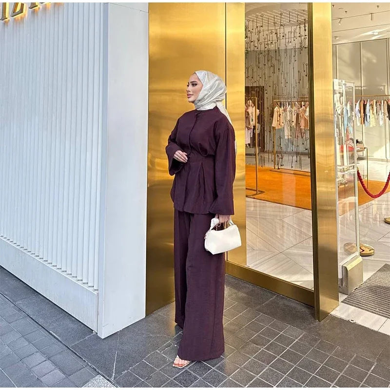 Ensemble Kimono Violet Uni Soyeux