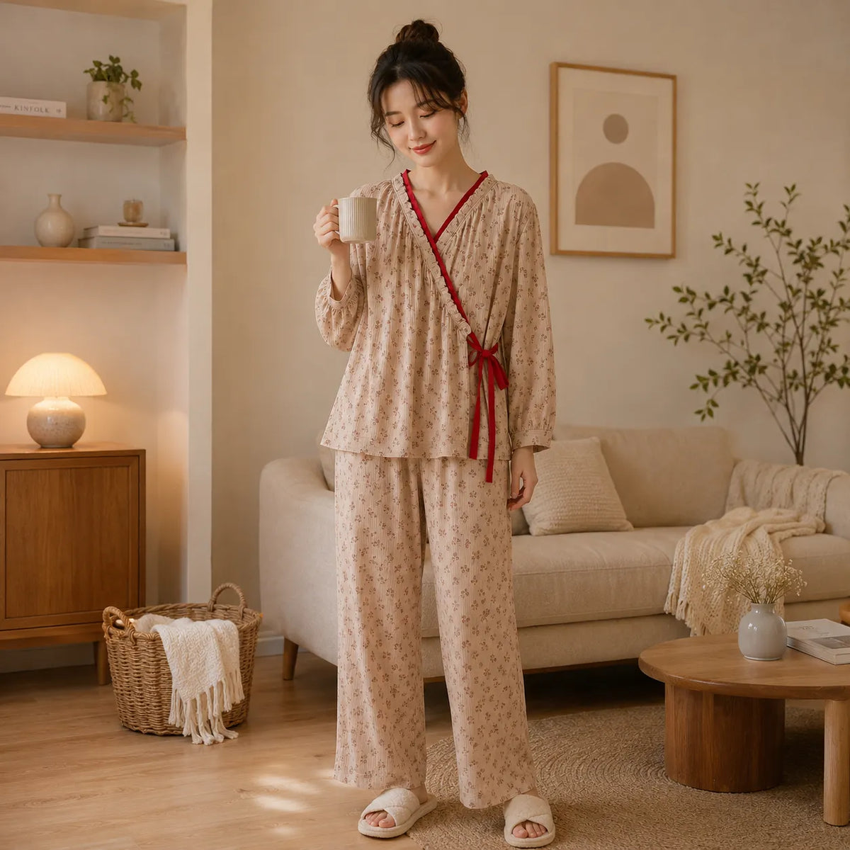 Ensemble_Pyjama_Kimono_R_tro_Fleuri Léger