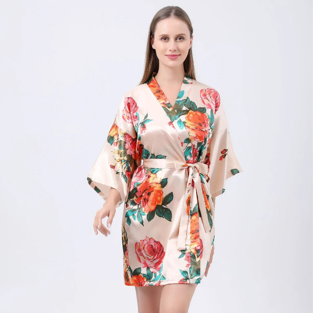 Floral Satin Kimono