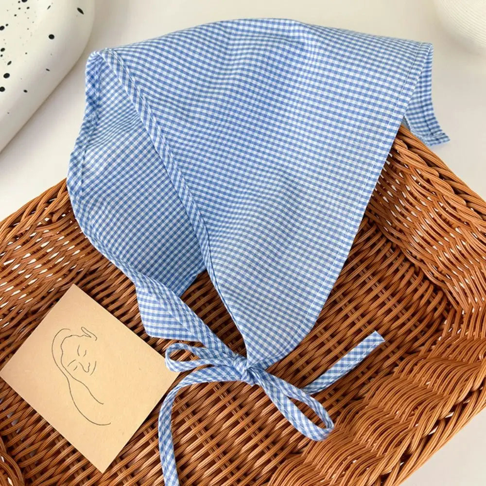 Foulard Triangle à Carreaux Bleu