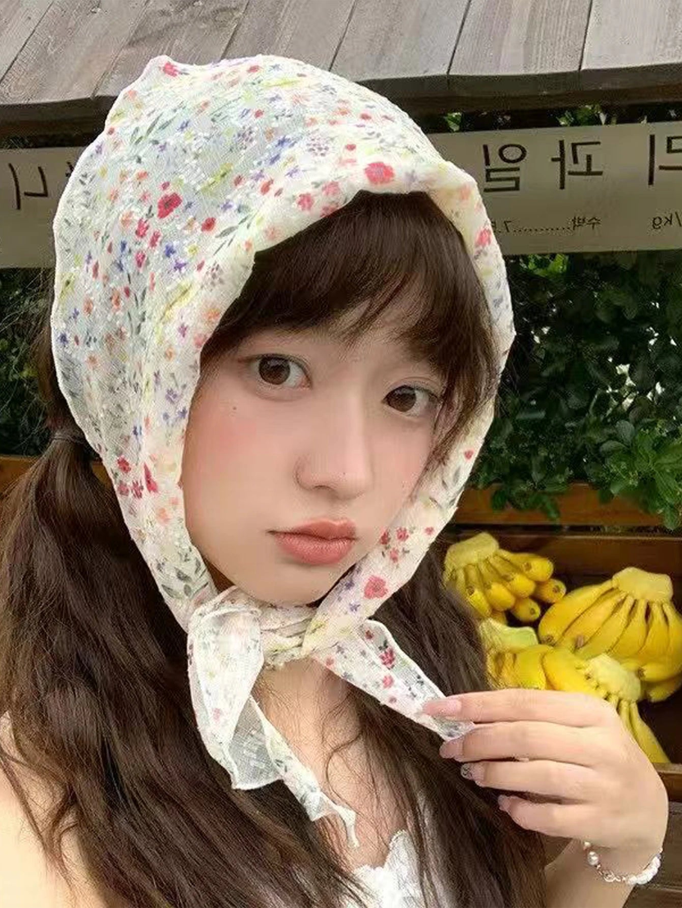 Foulard Triangle Vintage Fleuri Coloré