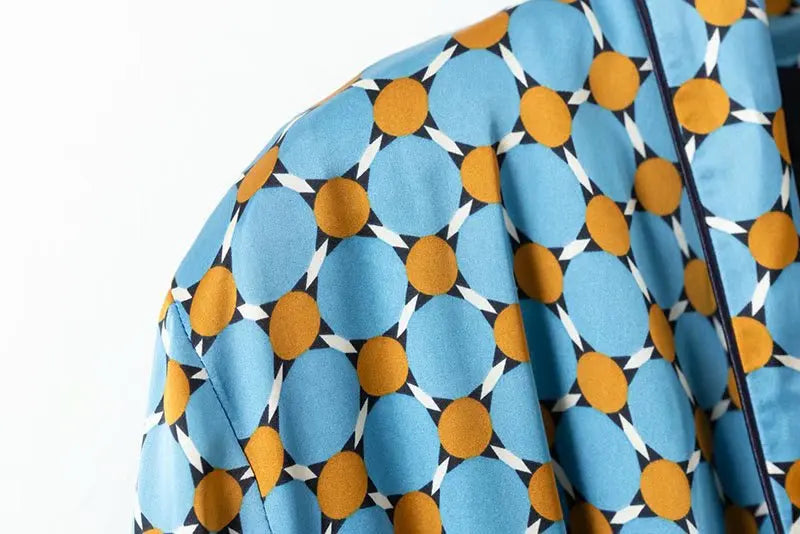 Ensemble Pyjama Kimono à Plumes pointillé