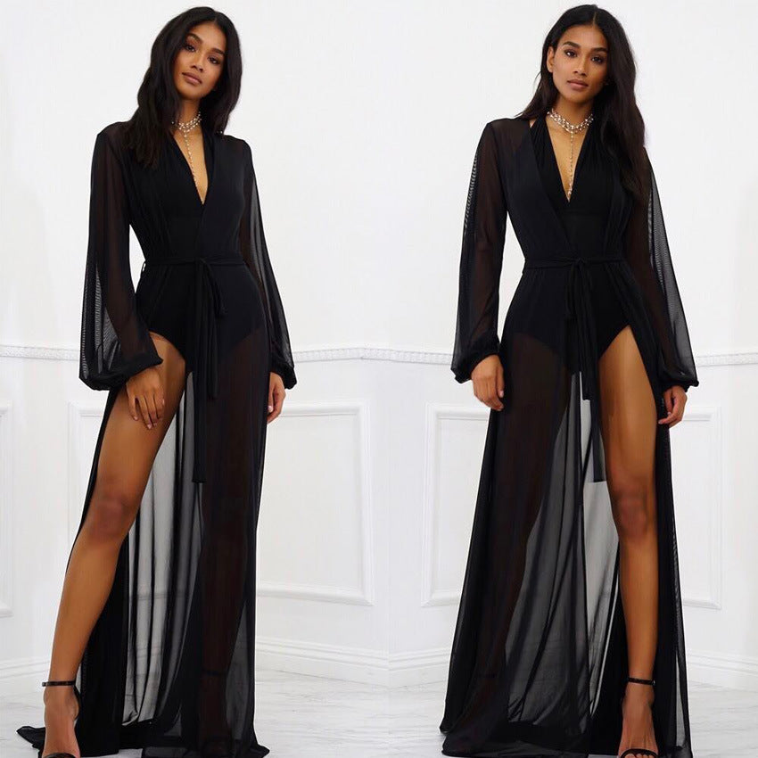 Robe Kimono Long Noir Cool