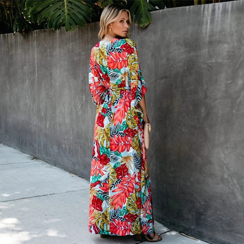 Kimono à Fleur Long Cool