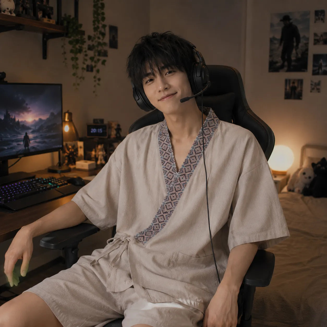Jinbei Homme Beige Épuré