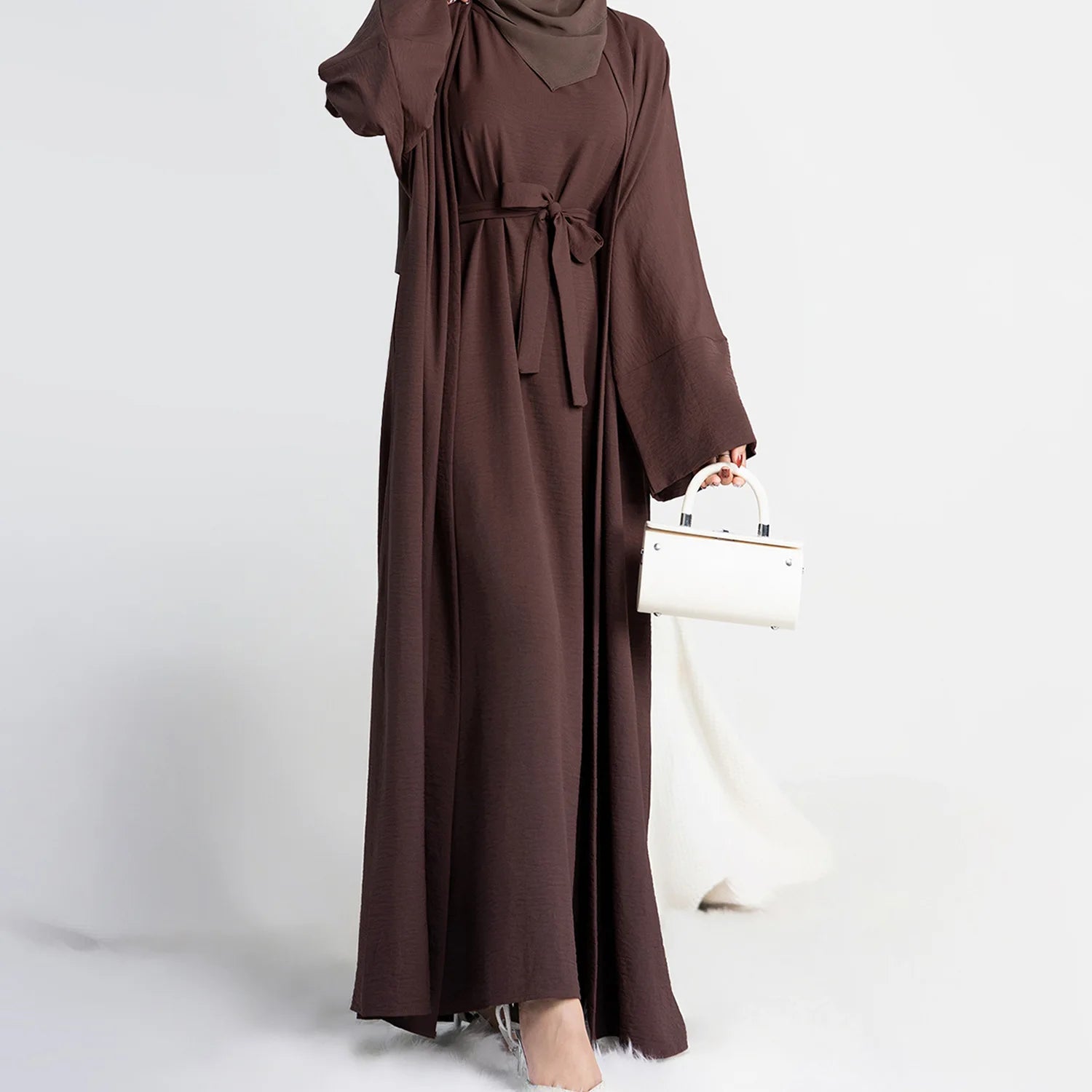 Kimono Abaya 2 Pièces Marron chic