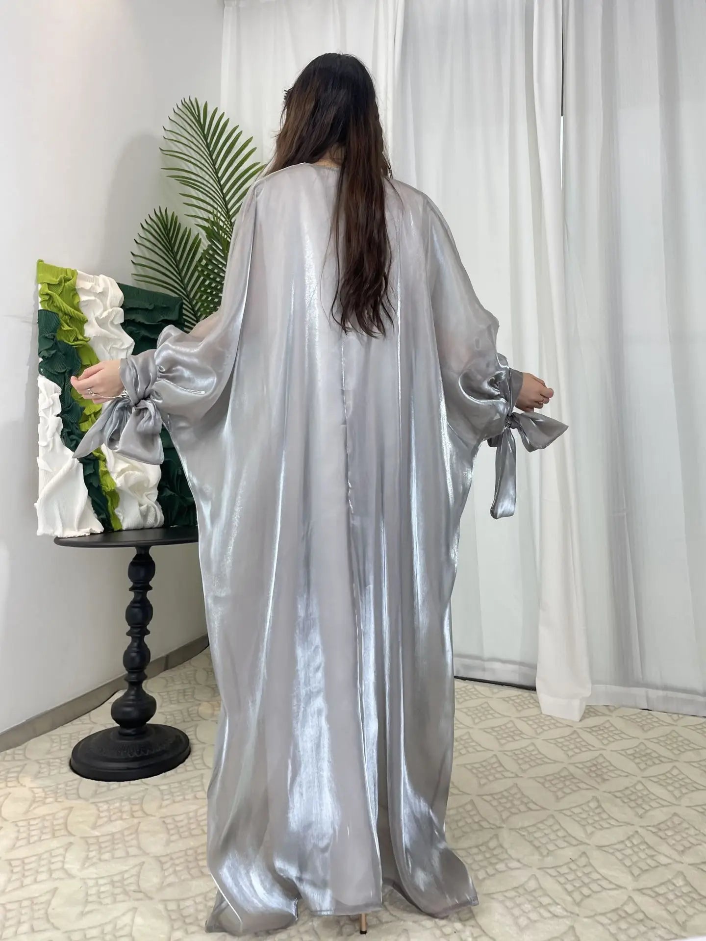 Kimono Abaya Argenté manche élégant