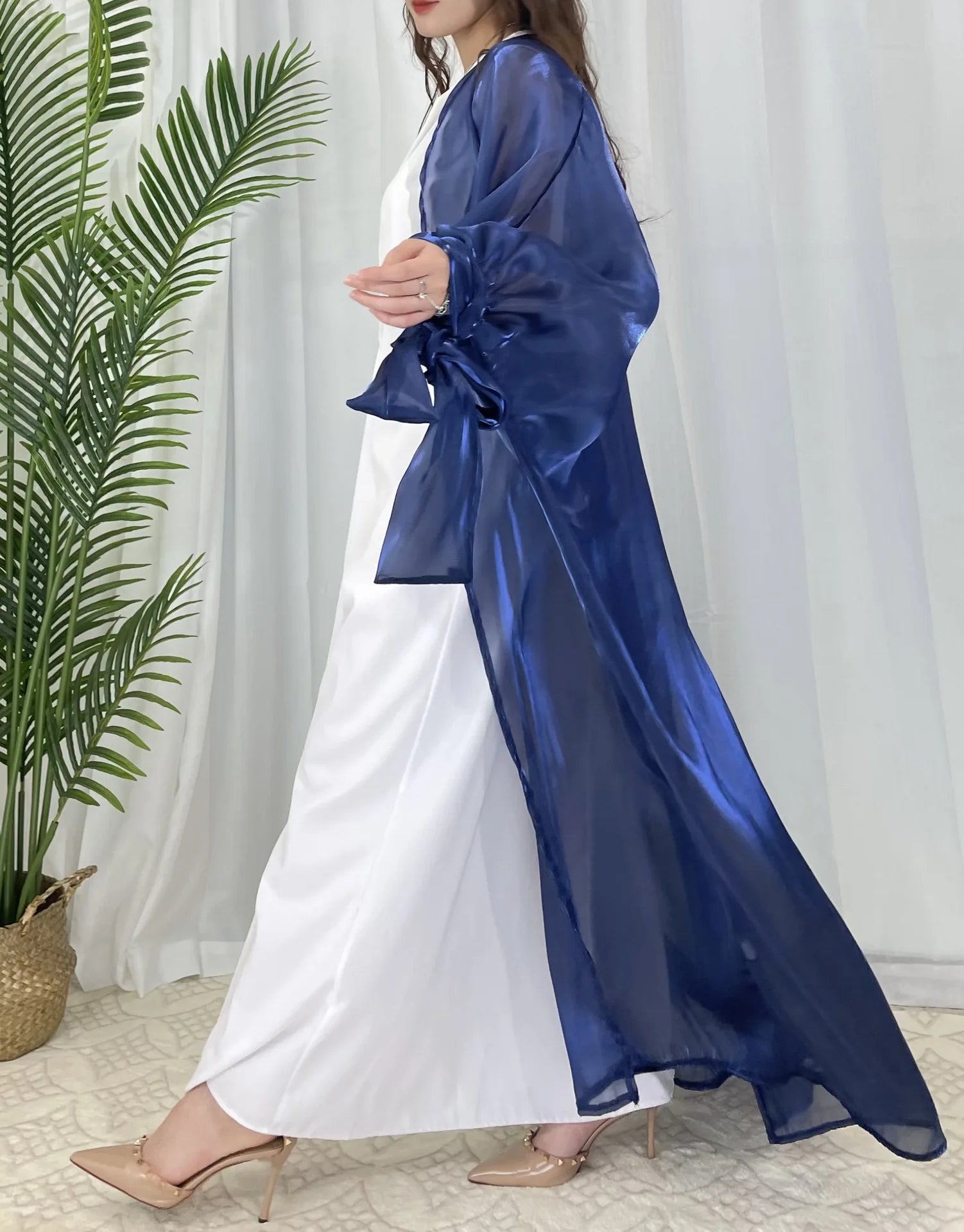 Kimono Abaya Bleu Transparent chic