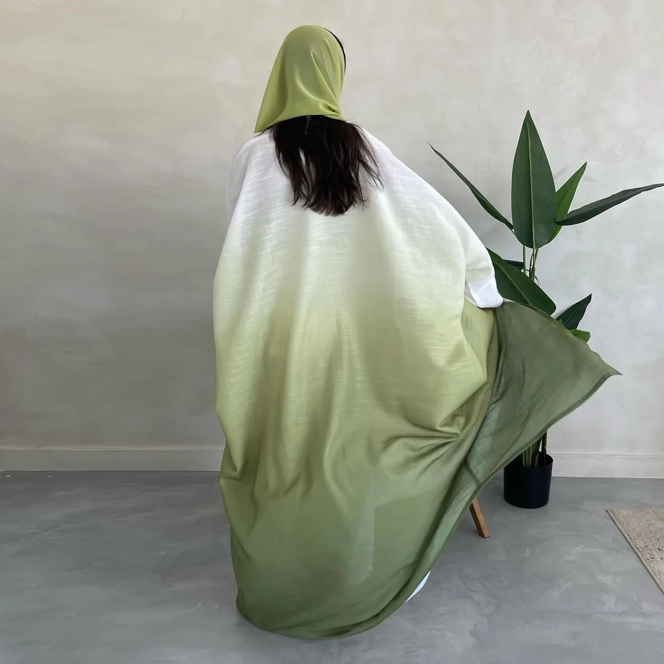 Kimono Abaya Dégradé Vert chic