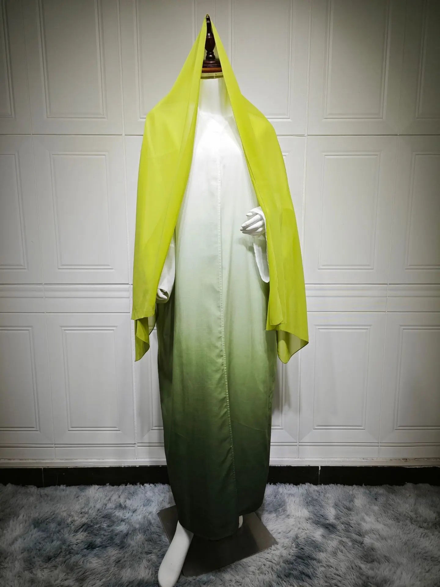 Kimono Abaya Dégradé Vert de qualité