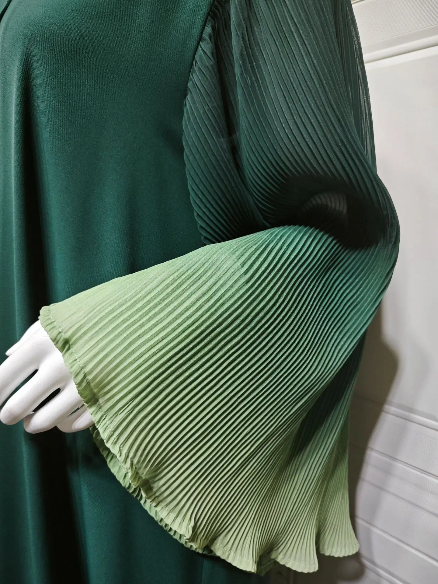 Kimono Abaya à Manches Dégradées vert