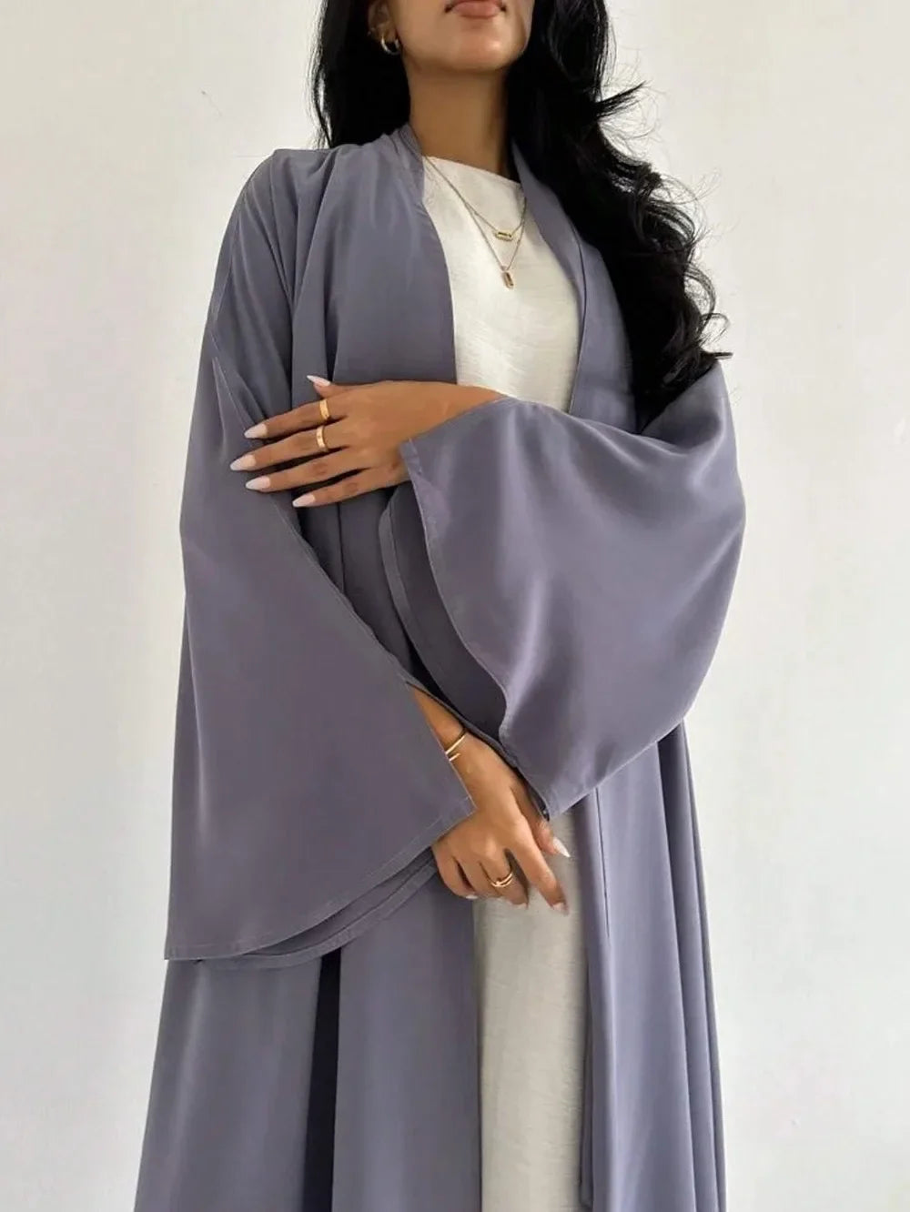 Kimono Abaya Mauve Raffinée long