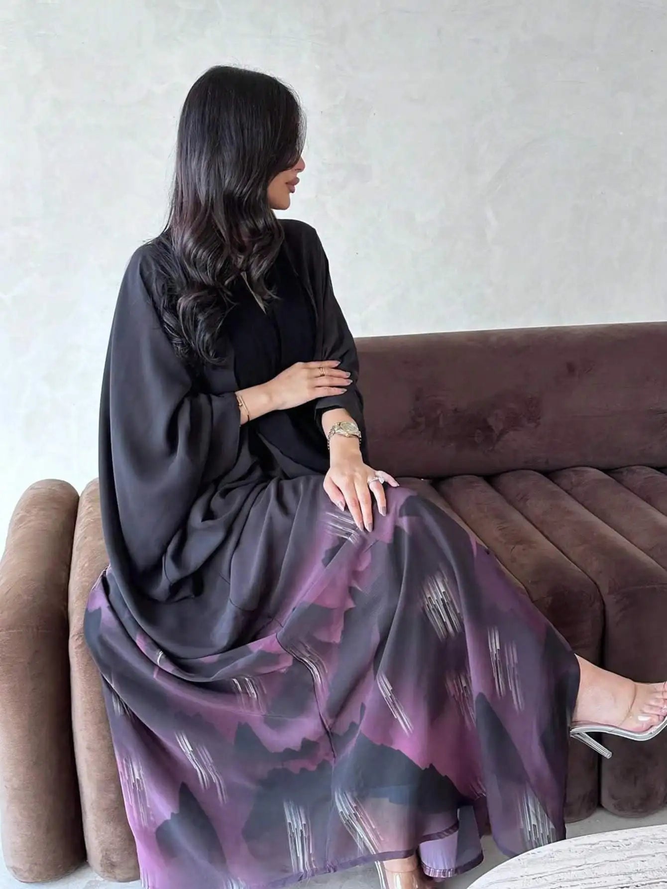Kimono Abaya à Motifs Élégants long