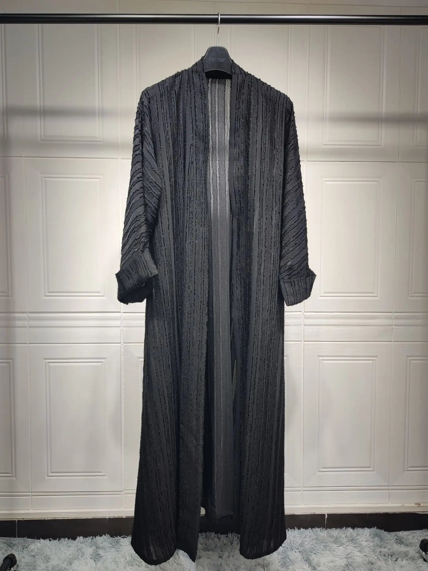 Kimono Abaya Noir Rayé long