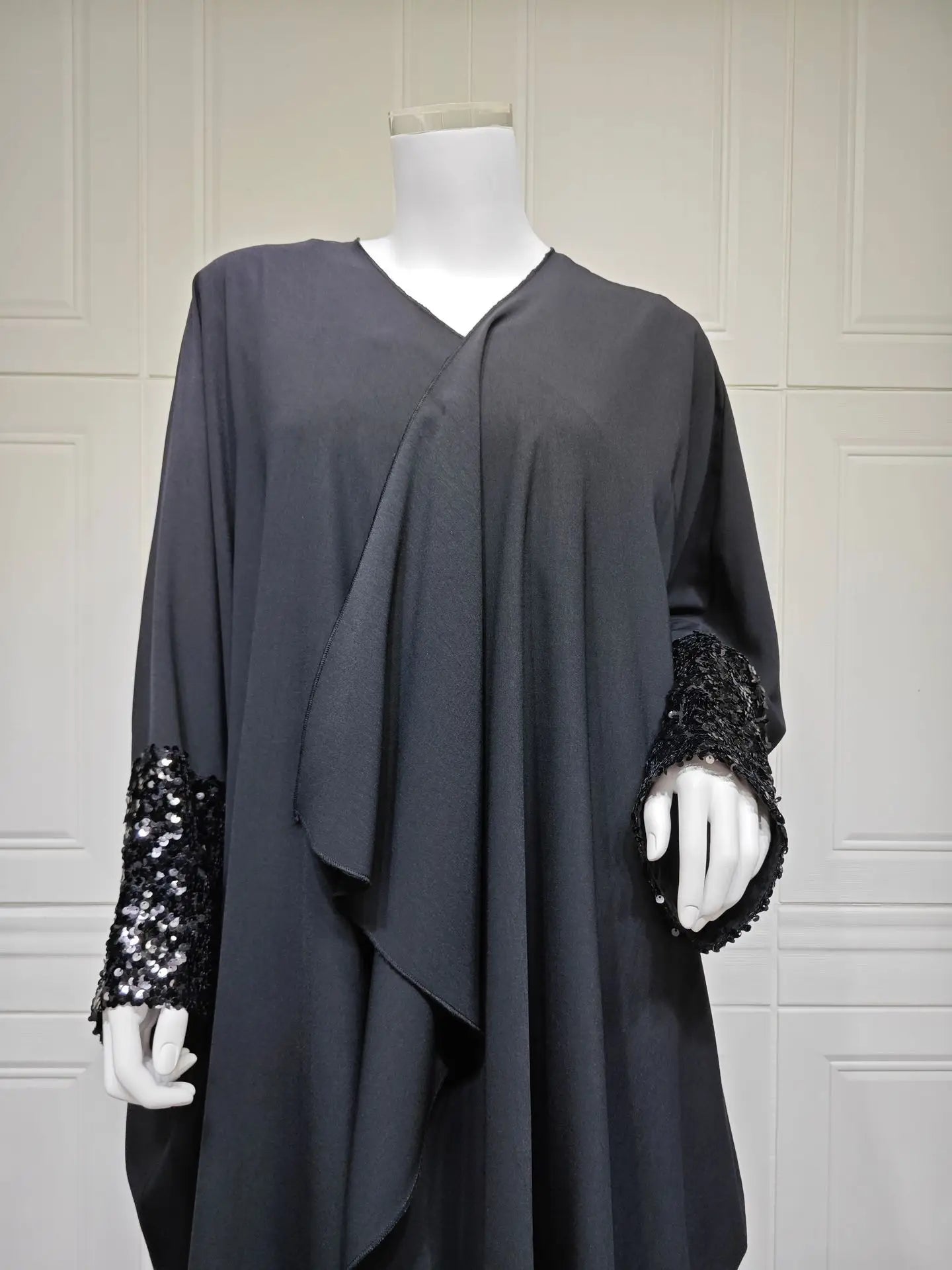 Kimono Abaya Noir à Sequins confortable
