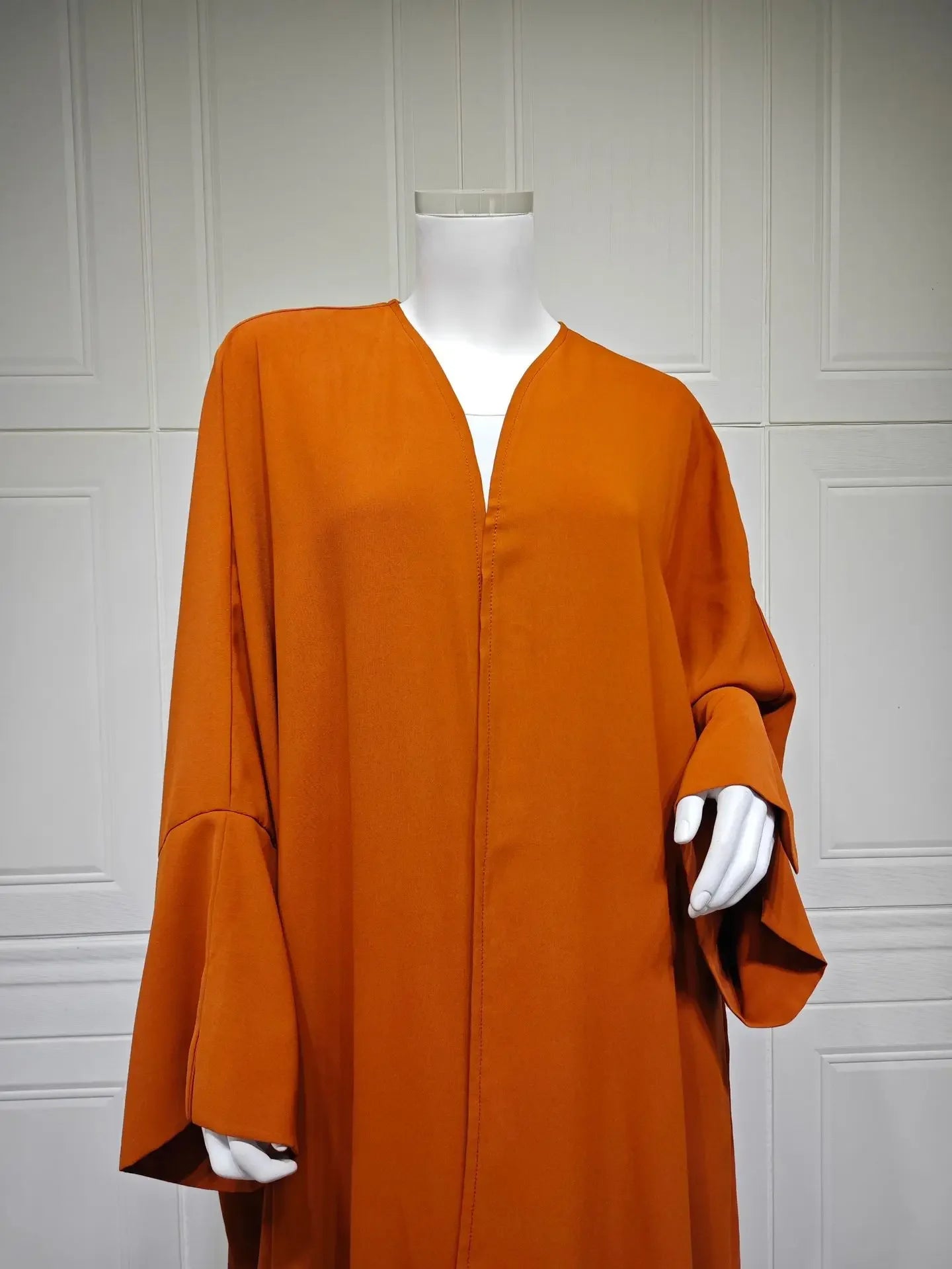 Kimono Abaya Orange Dos à Lacet col V