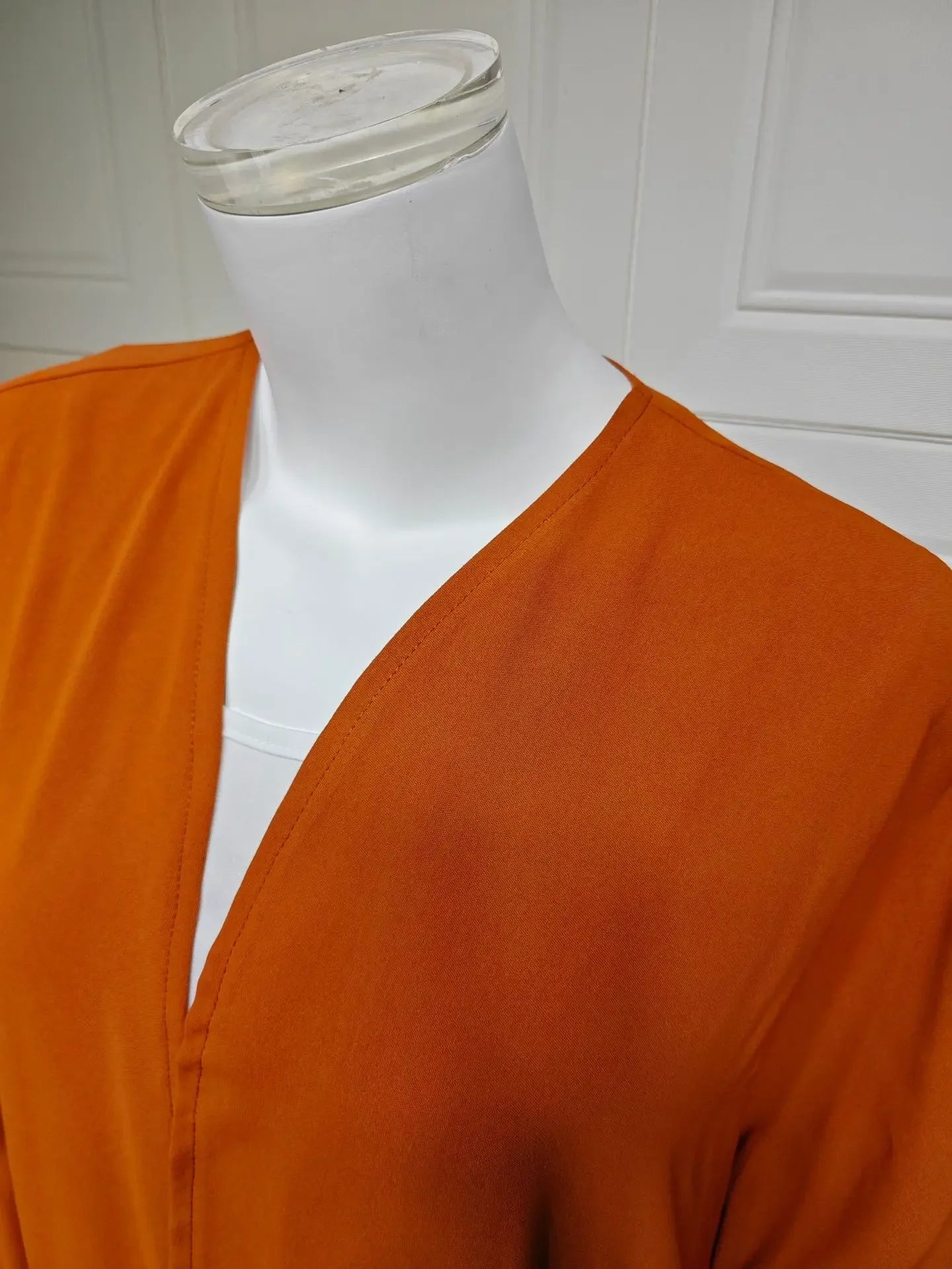 Kimono Abaya Orange Dos à Lacet de qualité