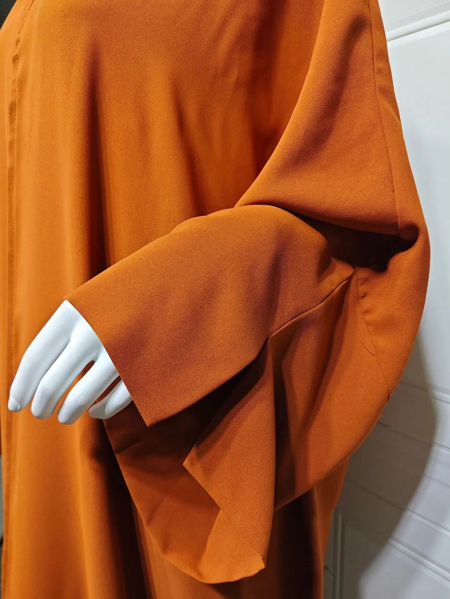 Kimono Abaya Orange Dos à Lacet manche longue